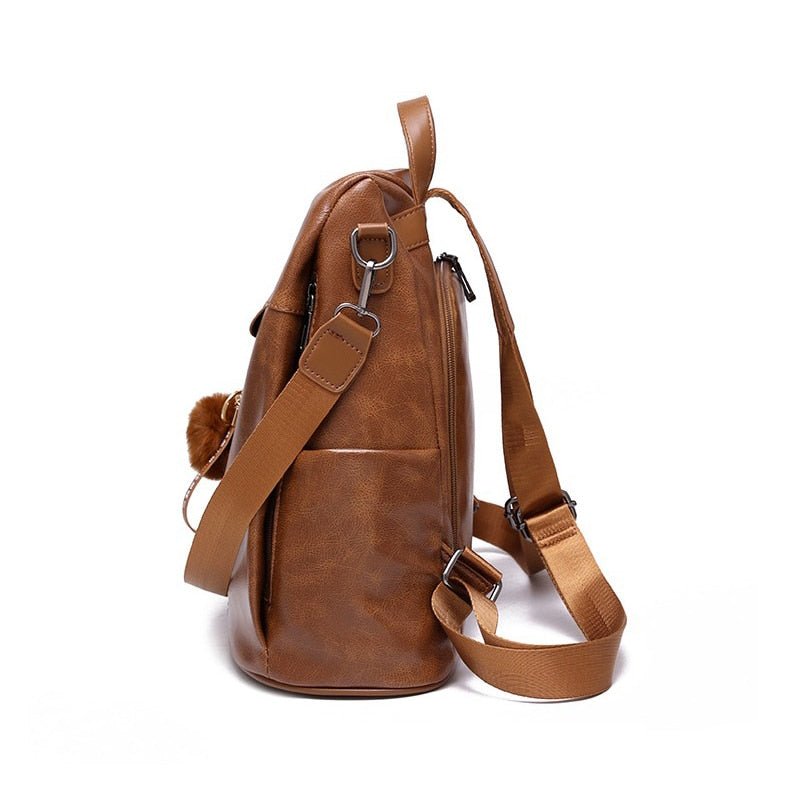PU Leather Backpack with Essential Detail