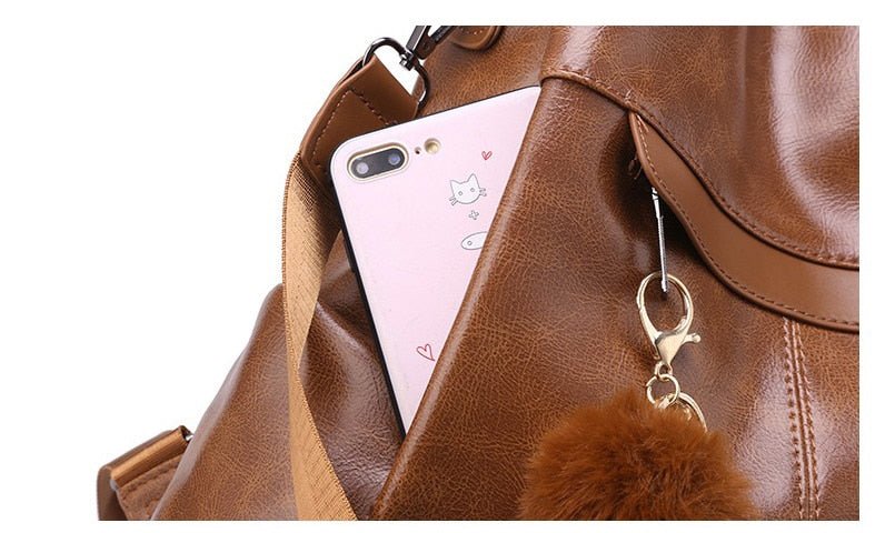 PU Leather Backpack with Essential Detail