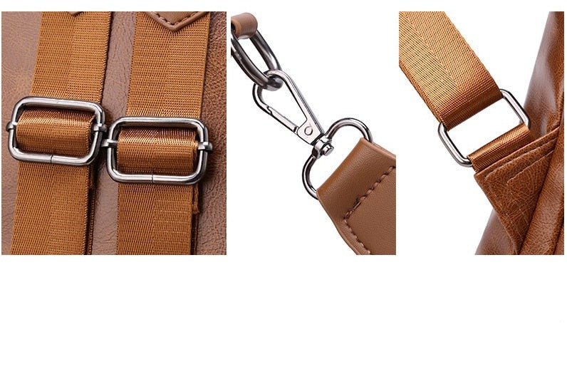 PU Leather Backpack with Essential Detail