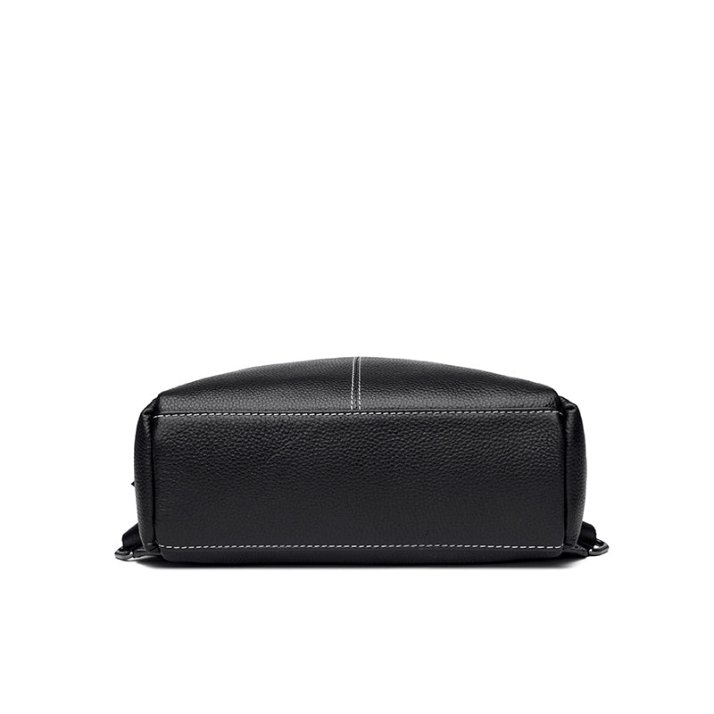 Genuine Leather Backpack with Polished Detail