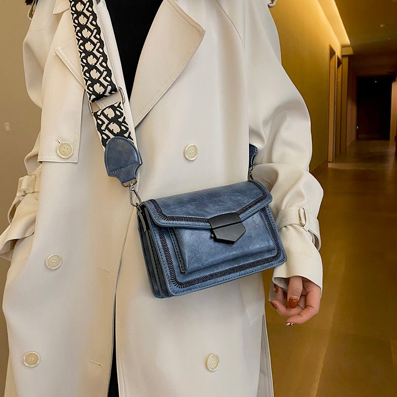 PU Leather Shoulder Bag with Structured Detail