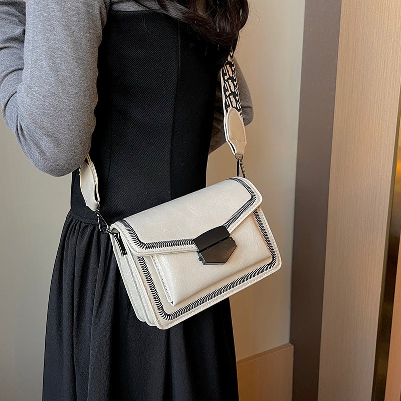 PU Leather Shoulder Bag with Structured Detail