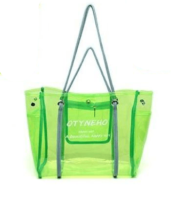 PVC Shoulder Bag with Round Detail