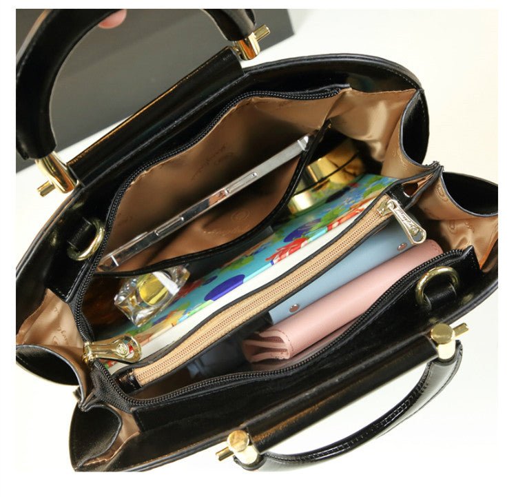 Genuine Leather Bucket Bag with Drawstring Detail