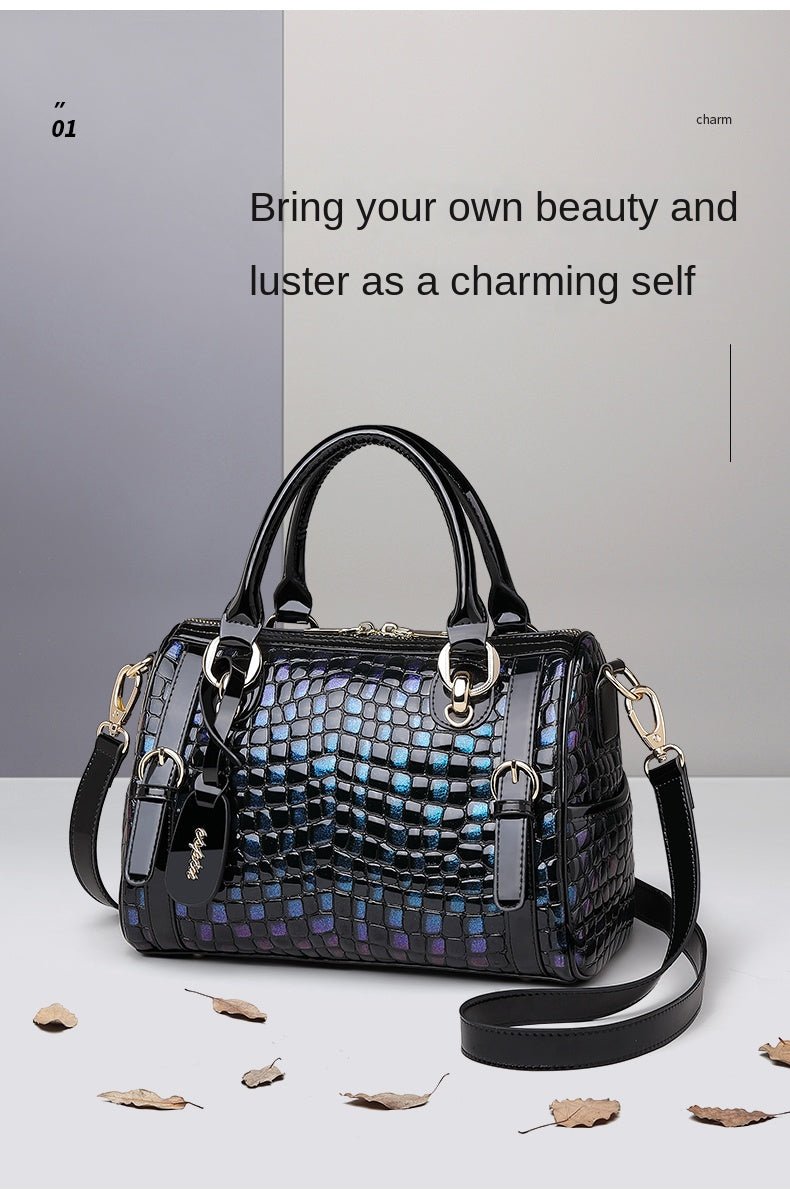 Genuine Leather Tote Bag with Weekend Detail