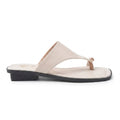 Polished Tessaly Square-Toe Leather Thong Sandals