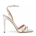 Signature Silver Stiletto Ankle-Strap Sandals