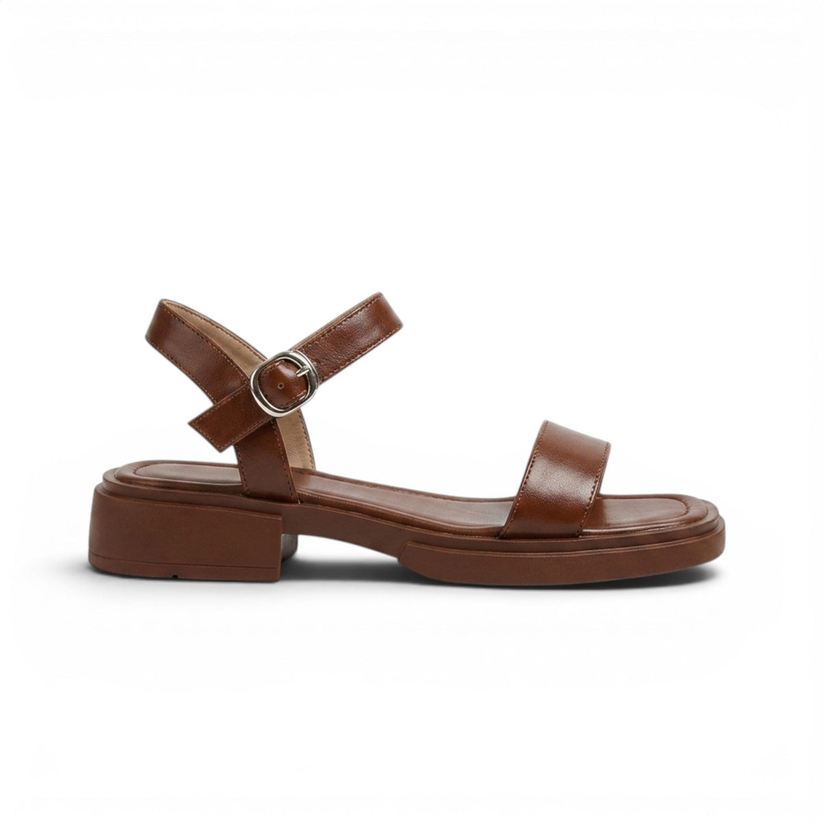 Understated Low-Heel Ankle-Strap Sandals