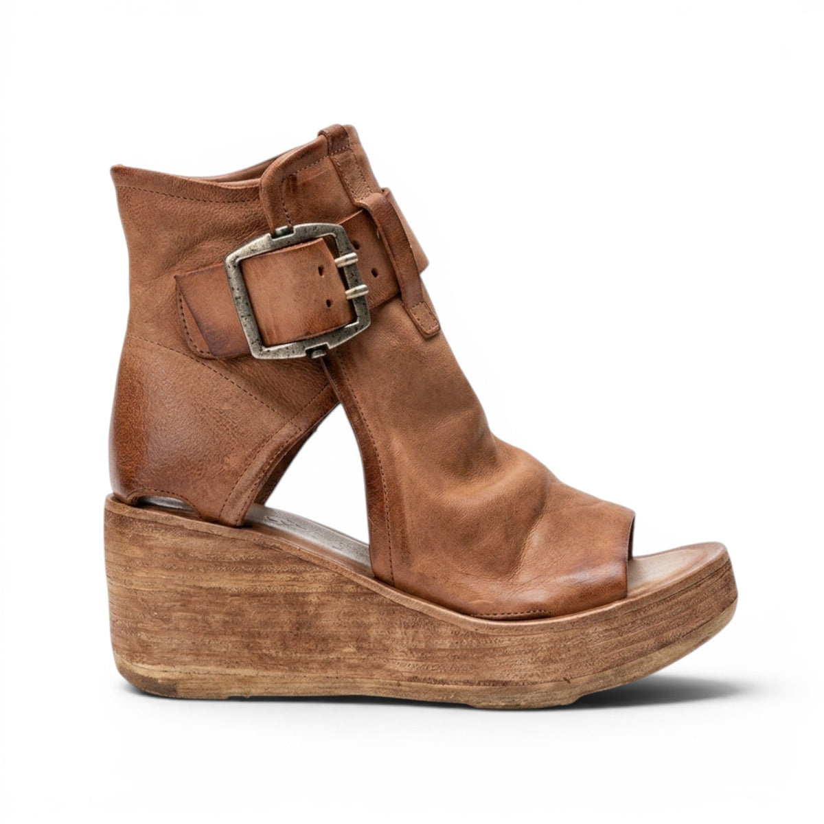 Bold Boho Leather Wedge Sandals