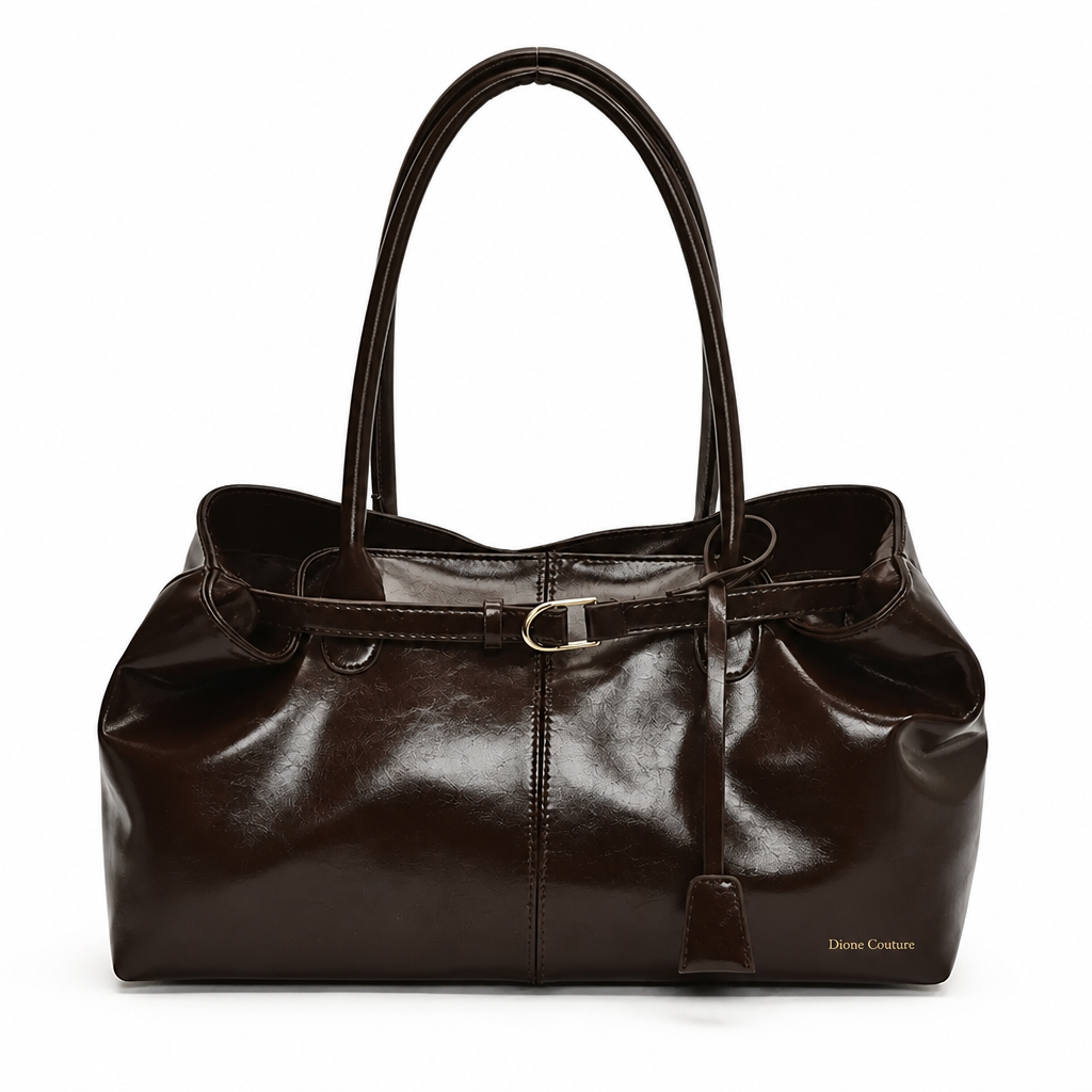 Refined Oversized Leather Shoulder Bag