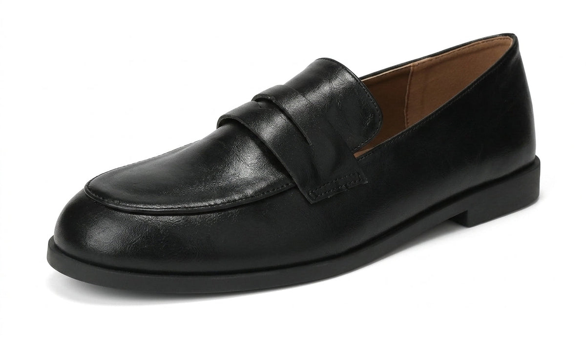 Timeless Vintage Leather Loafers with Heel