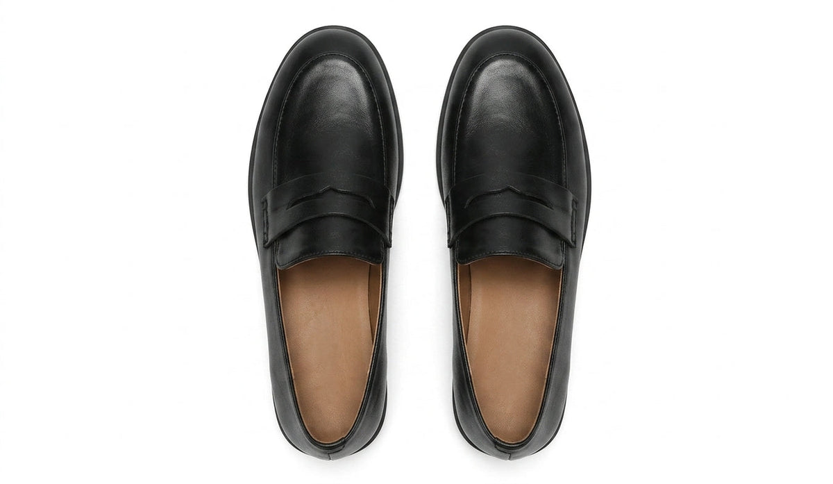 Timeless Vintage Leather Loafers with Heel