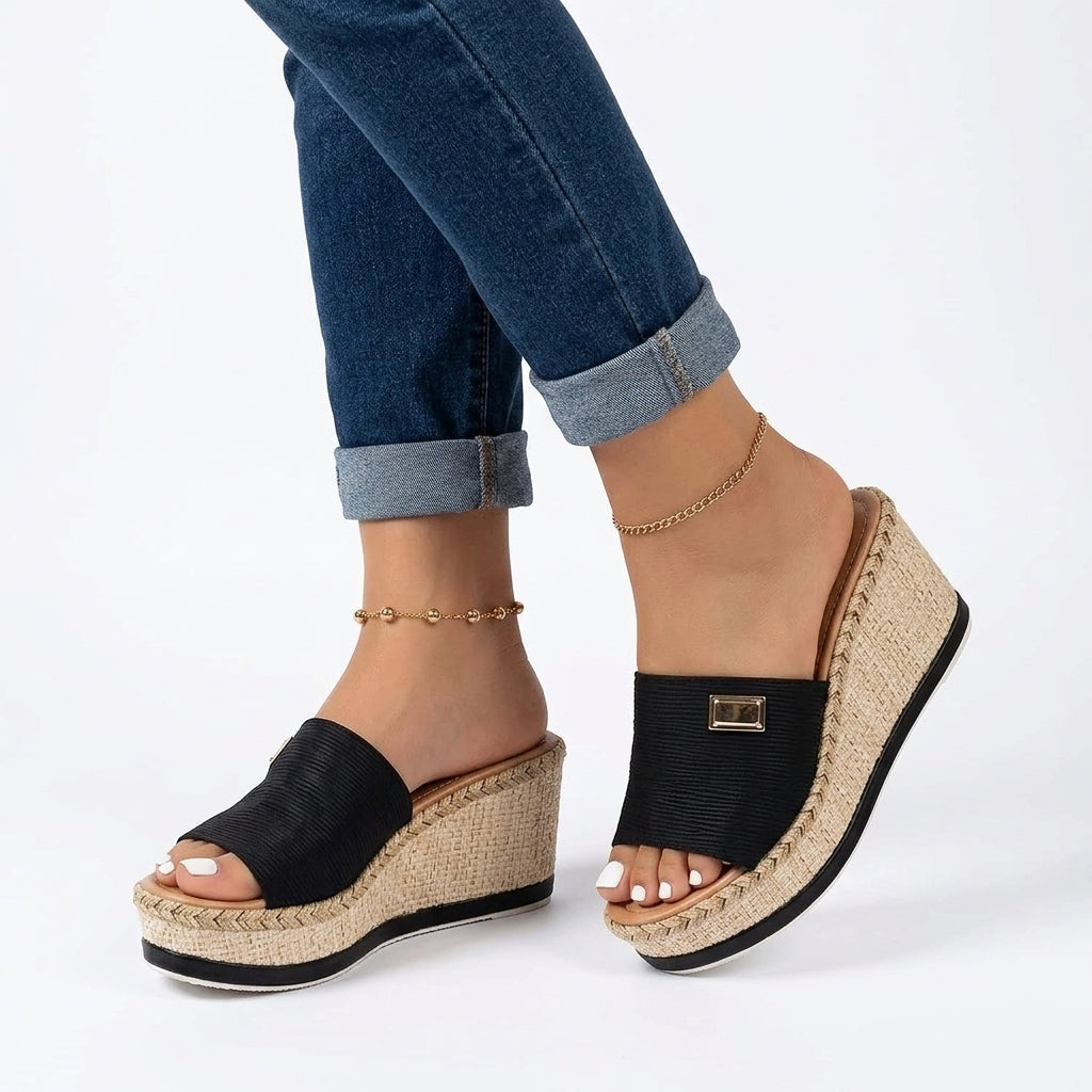Effortless Marinette Boho Wedge Mules