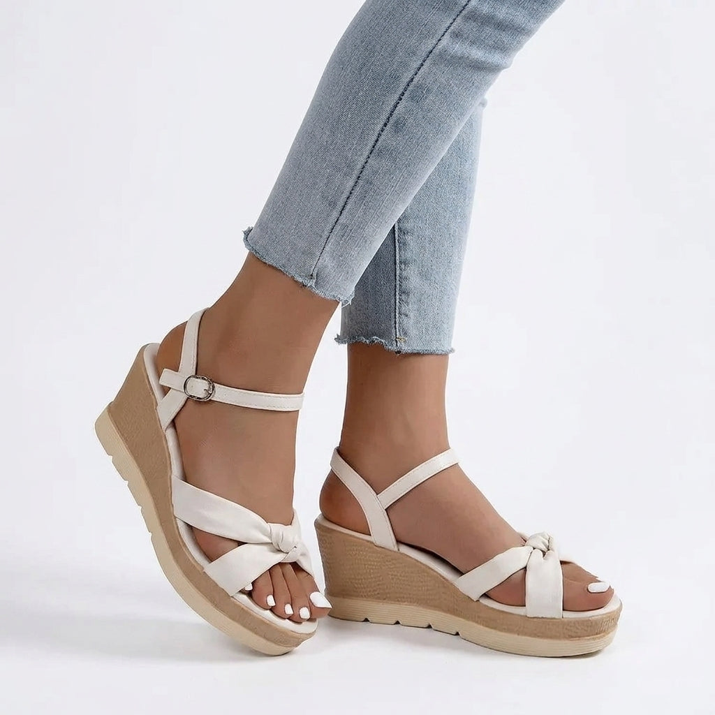 Refined Trinette Bow-Detail Wedge Sandals