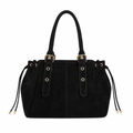 Essential Suede Shoulder Bag in Black