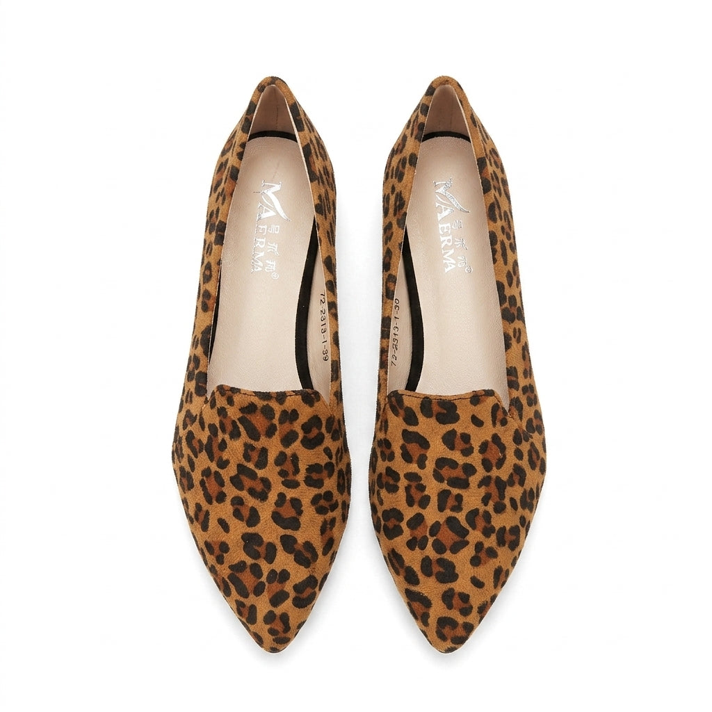 Modern Suede Loafers with Leopard Print