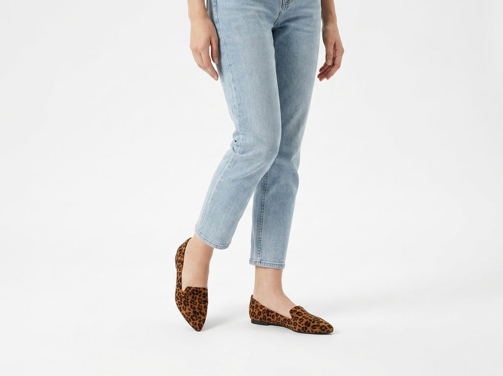Modern Suede Loafers with Leopard Print
