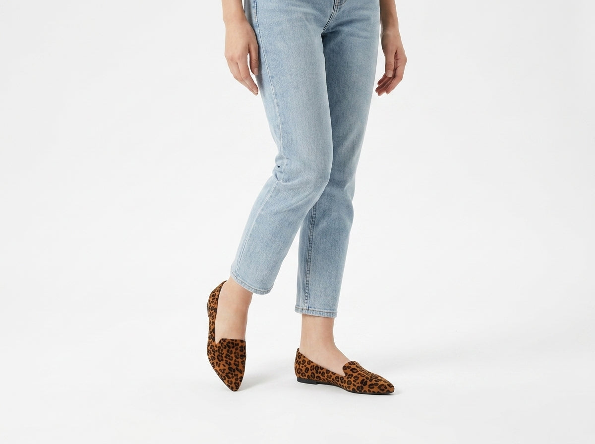 Modern Suede Loafers with Leopard Print