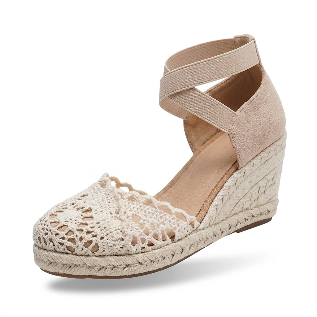 Summer-Ready Colette Lace-Trim Espadrille Wedges
