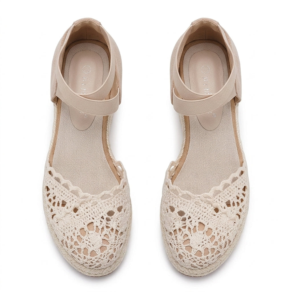 Summer-Ready Colette Lace-Trim Espadrille Wedges
