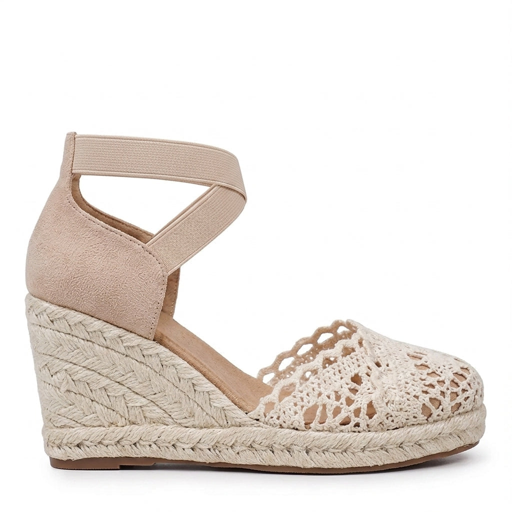 Summer-Ready Colette Lace-Trim Espadrille Wedges