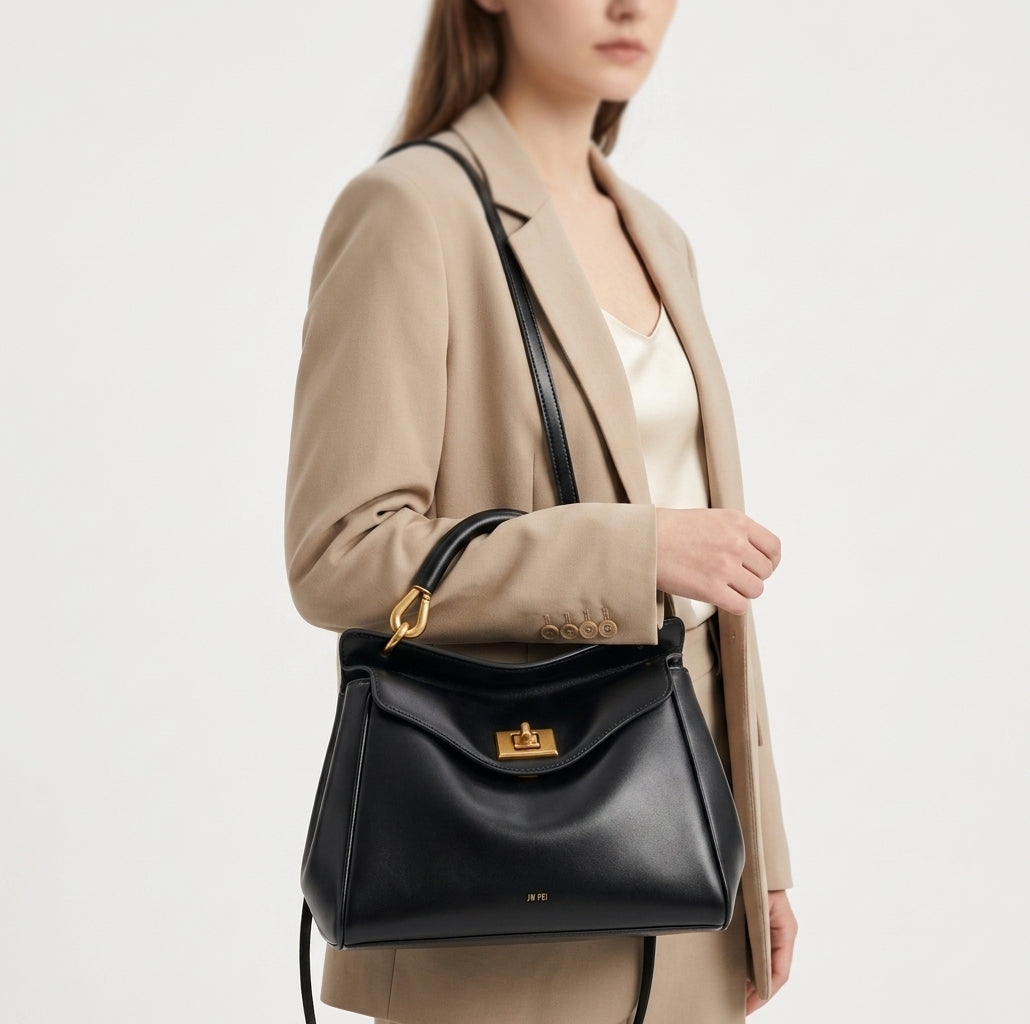 Effortless Oversized Leather Shoulder Bag