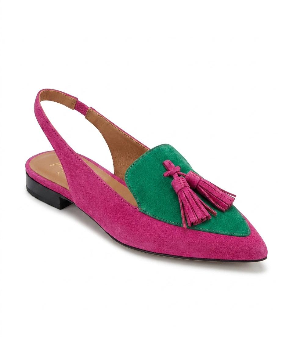 Signature Elowen Vibrant Suede Loafers with Italian Flair