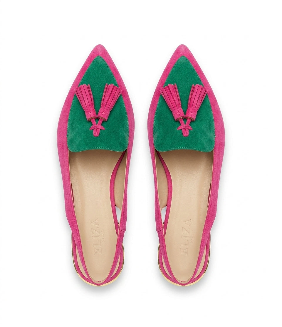 Signature Elowen Vibrant Suede Loafers with Italian Flair