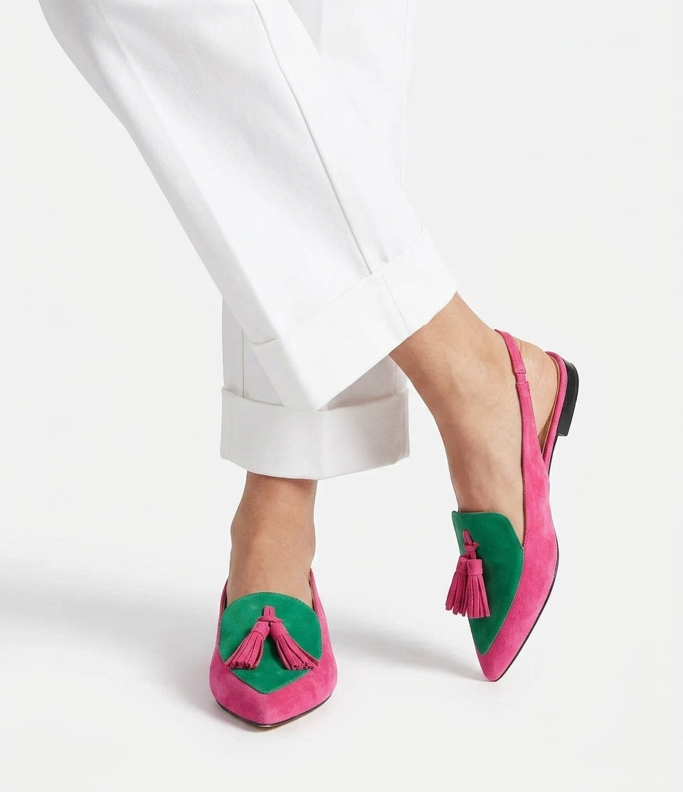 Signature Elowen Vibrant Suede Loafers with Italian Flair