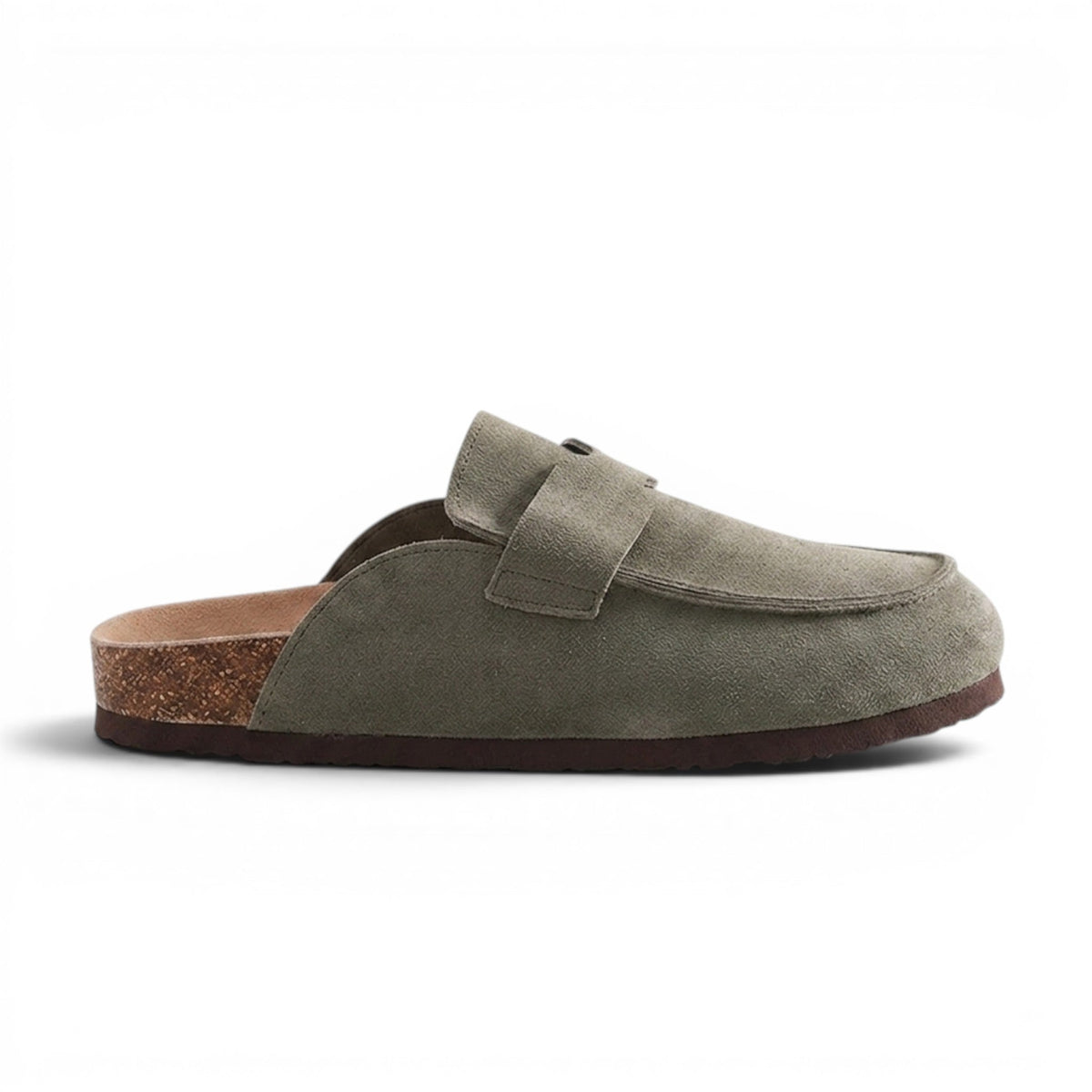 Refined Wide-Strap Suede Mules