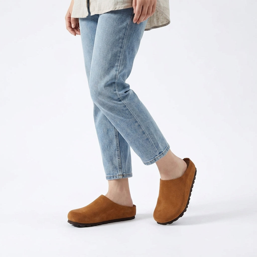The Everyday Suede Cork-Sole Mules
