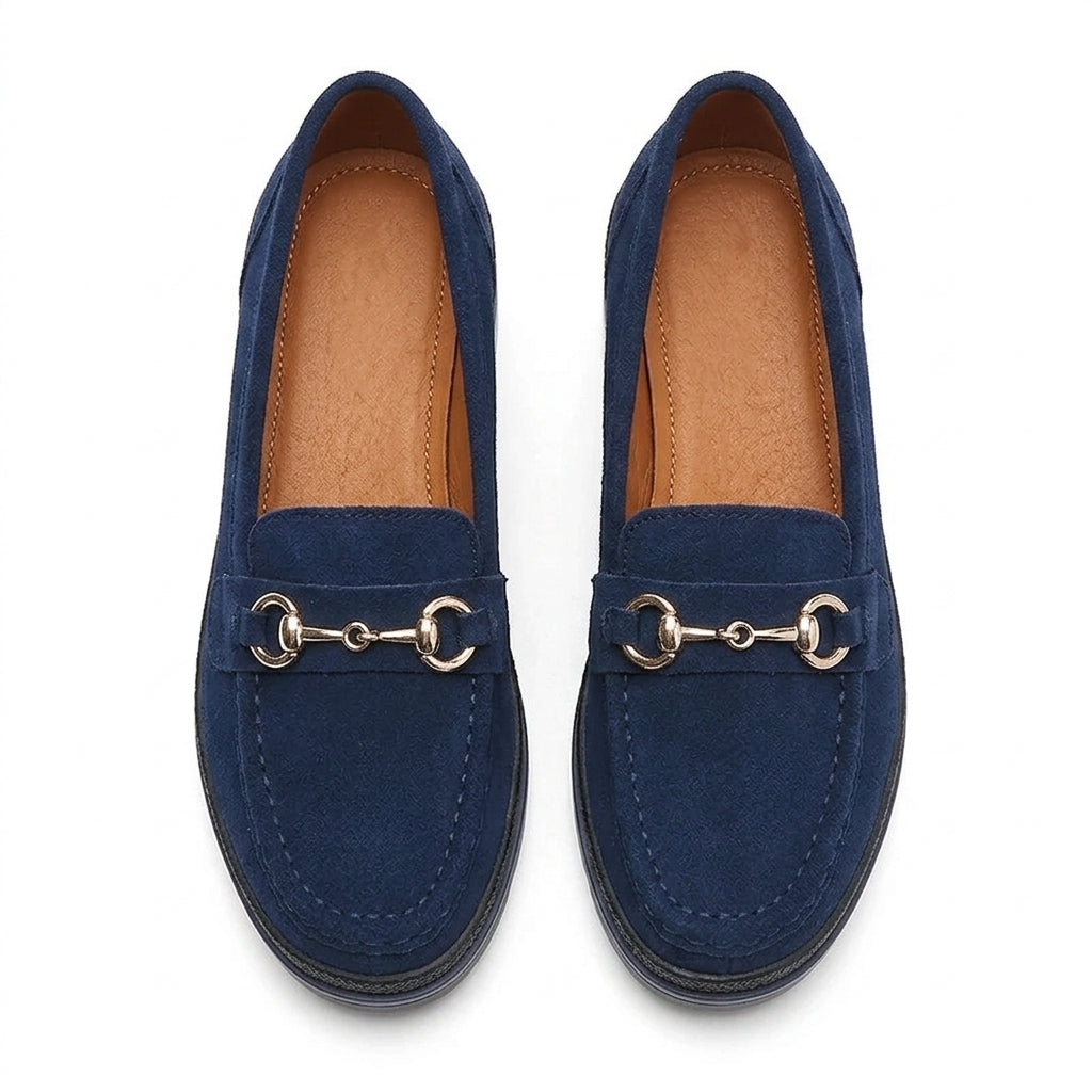 Effortless Suede Wedge Loafers