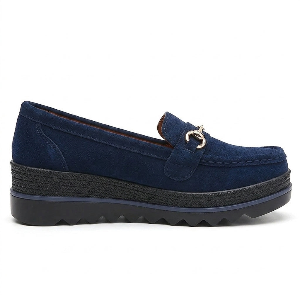 Effortless Suede Wedge Loafers