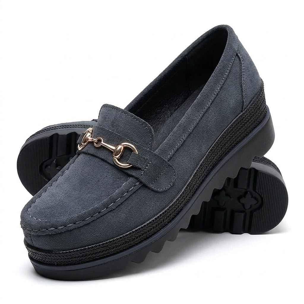 Effortless Suede Wedge Loafers