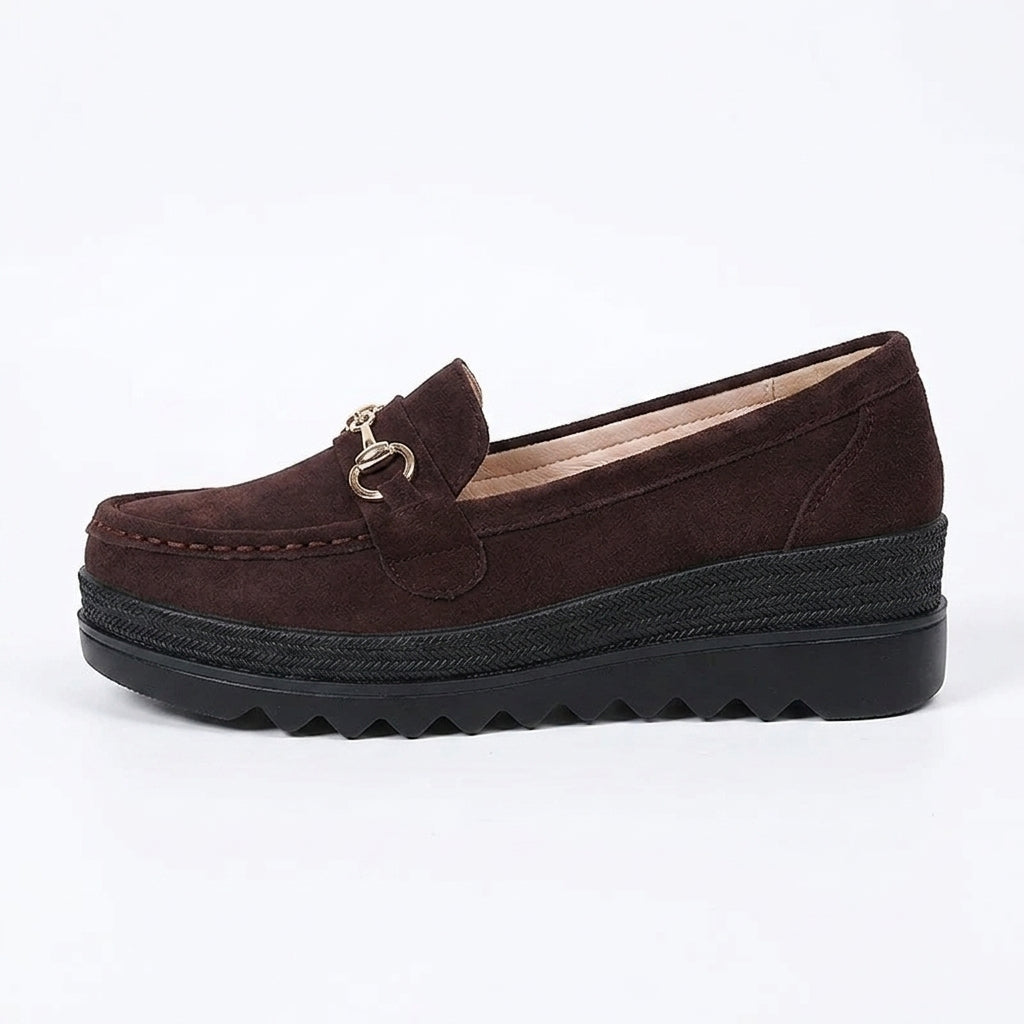 Effortless Suede Wedge Loafers