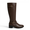 Polished Riding Boots with Gold Buckles