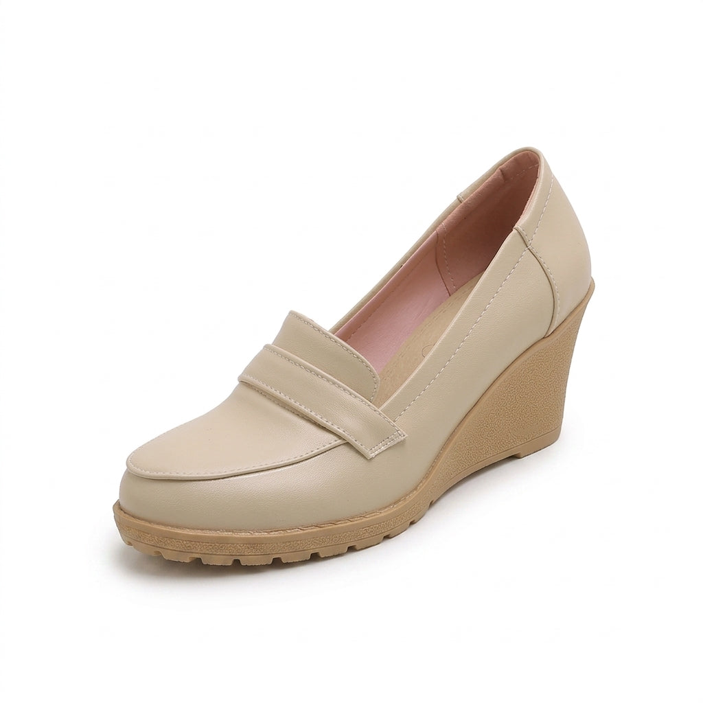 Understated Florian Leather Wedge Loafers