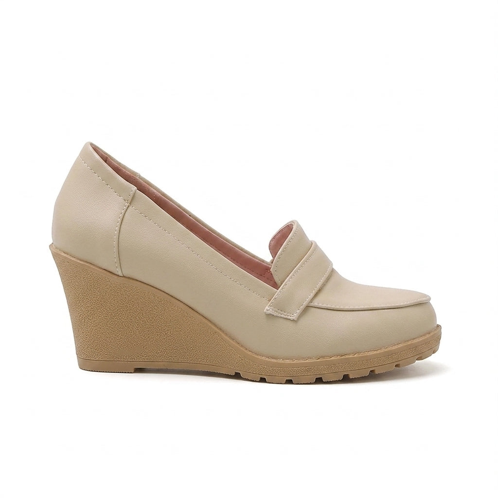 Understated Florian Leather Wedge Loafers