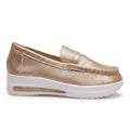 Modern Metallic Wedge Loafers