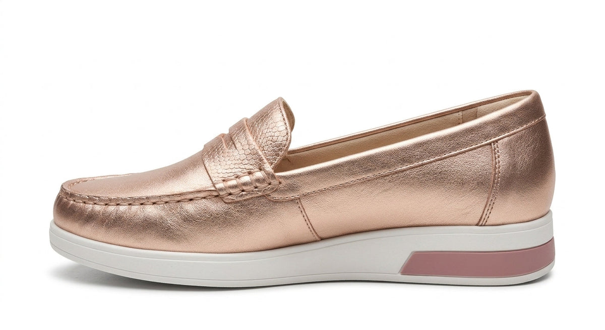 Modern Metallic Wedge Loafers
