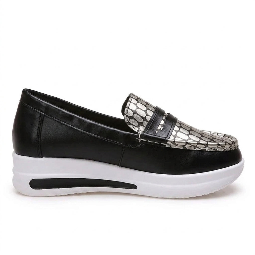 Modern Metallic Wedge Loafers