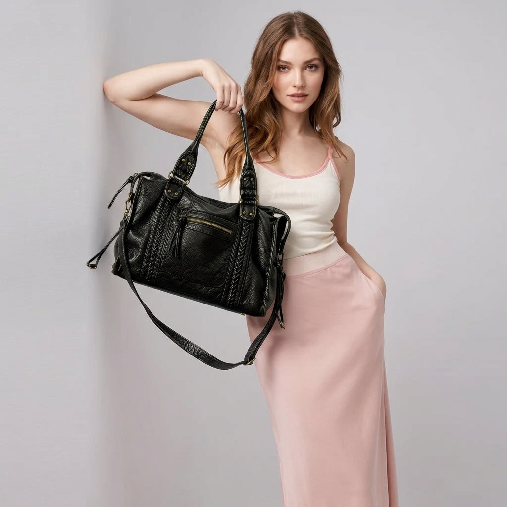 Signature Rigid Leather Crossbody Bag