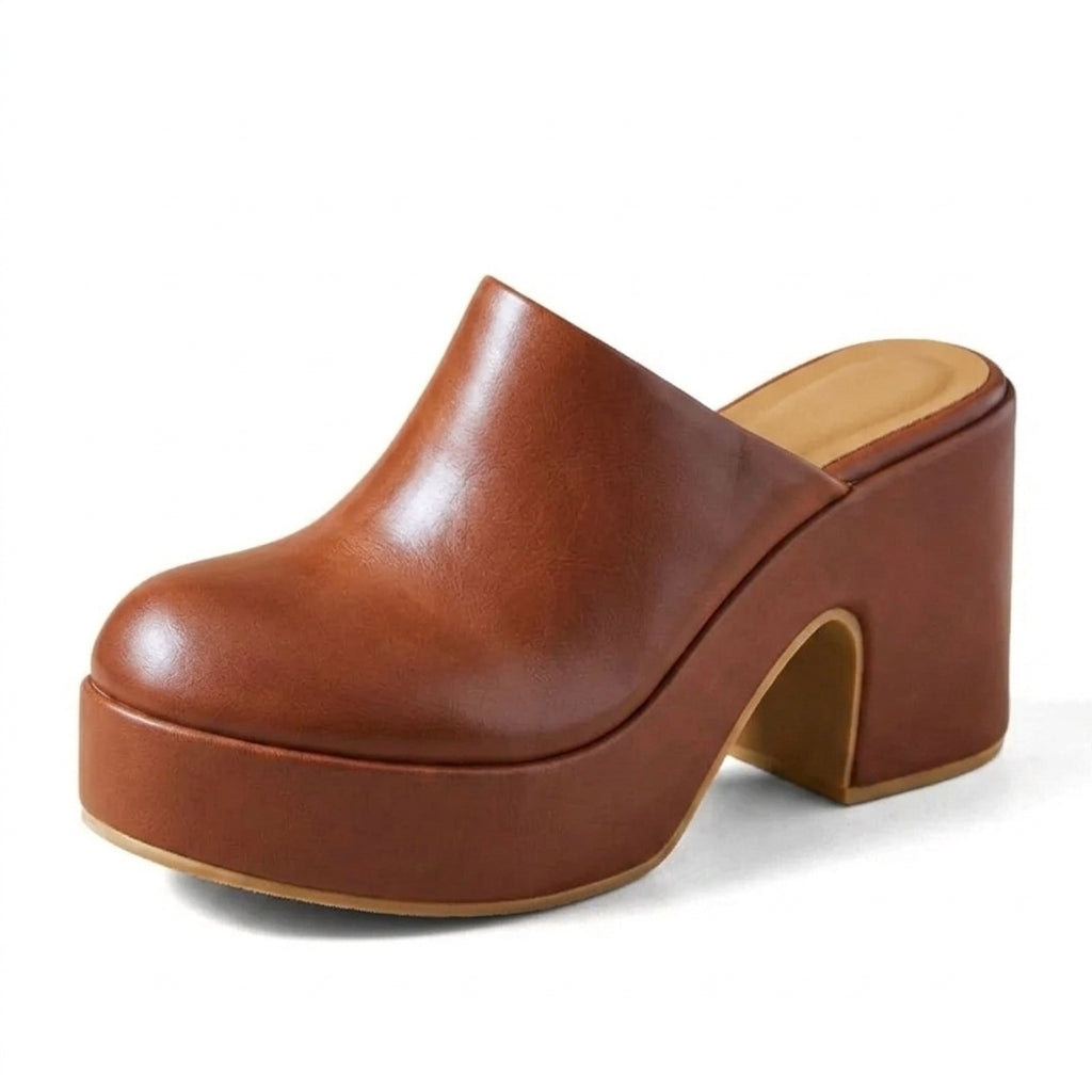Bold High-Heel Vintage Clogs