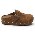 Effortless Suede Buckle Clogs
