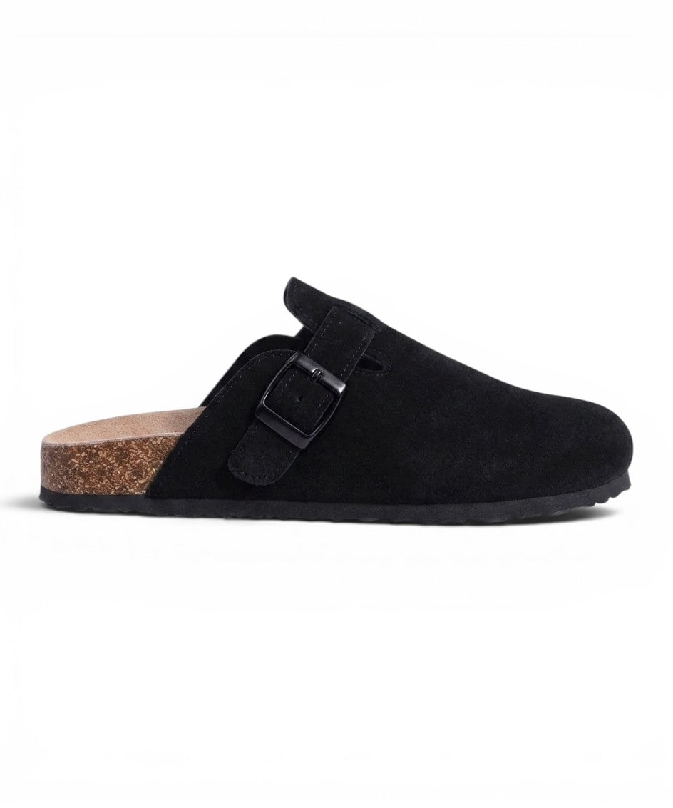 Essential Persephone Buckle-Strap Suede Mules