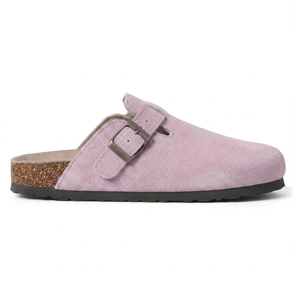 Essential Persephone Buckle-Strap Suede Mules