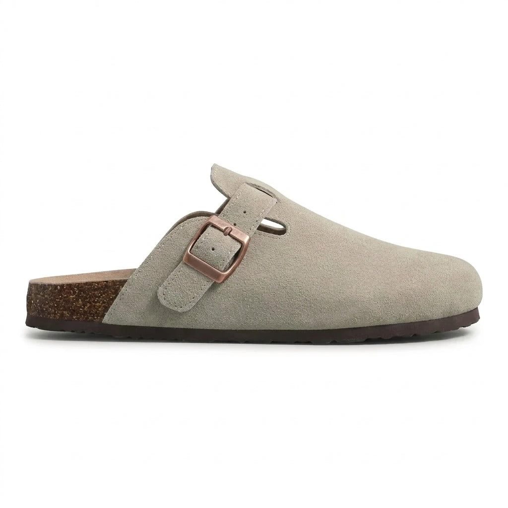 Essential Persephone Buckle-Strap Suede Mules