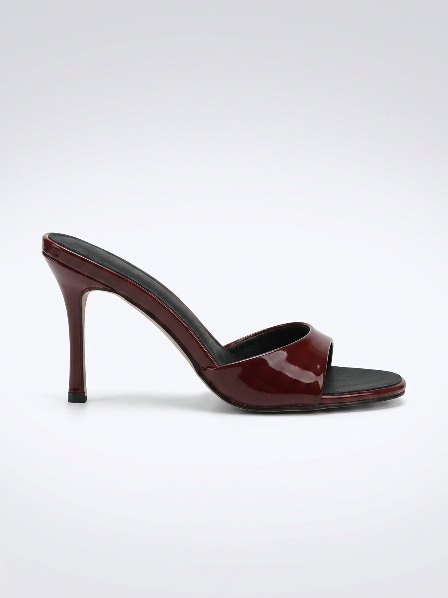 Refined Patent Leather Stiletto Mules