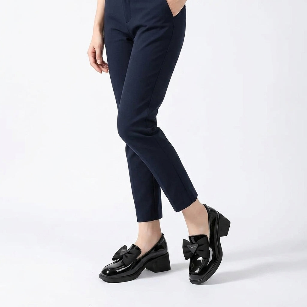 Signature Patent Loafers with Elegant Knot Detail