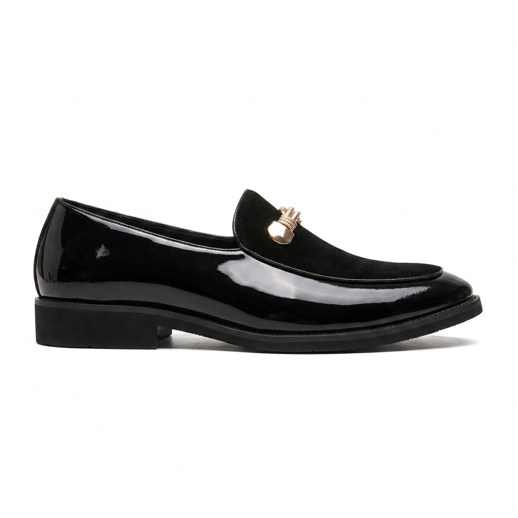 Signature Patent Loafers with Gold Jewel Detail